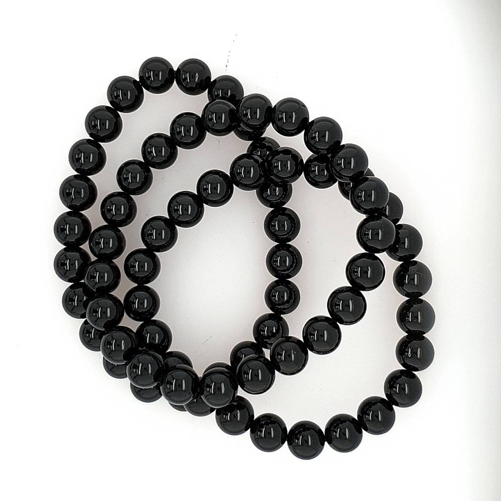 Tourmaline Bracelet with Sparkling Black Beads