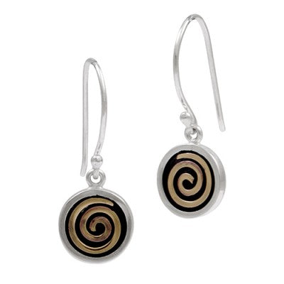 Bronze Spiral Earrings sterling silver