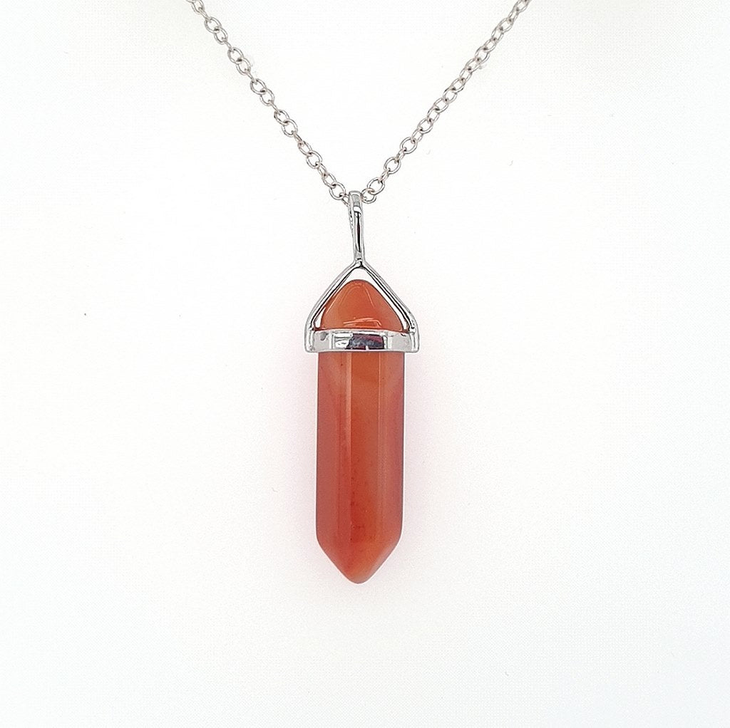 carnelian double terminated point pendants