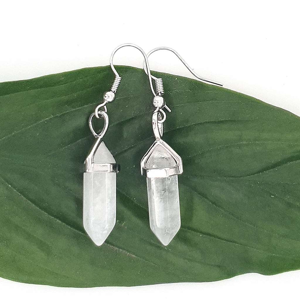 Clear Quartz Double Terminated Earrings