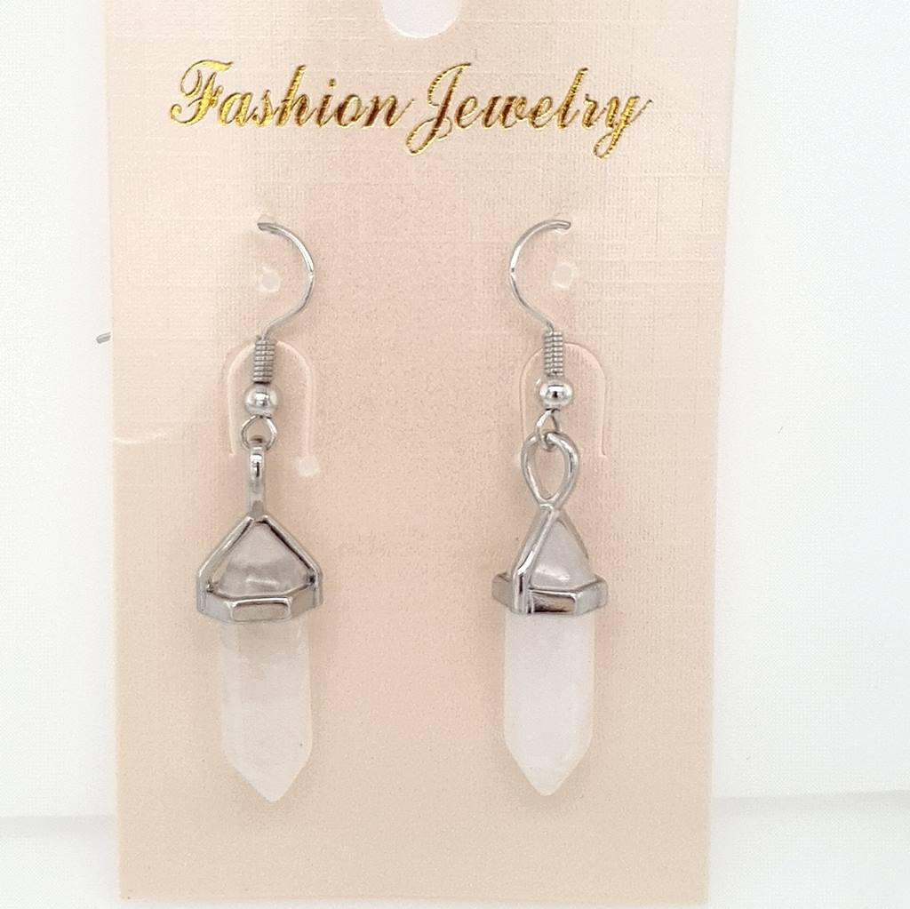 Clear Quartz Double Terminated Earrings