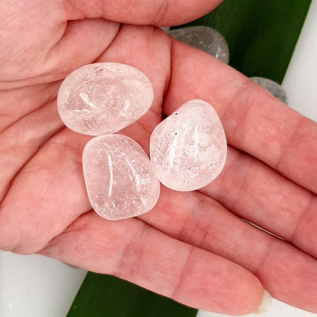 Clear Quartz Tumbled Stones - 20mm Crystals for Energy, Clarity, Reiki, Healing Crystals