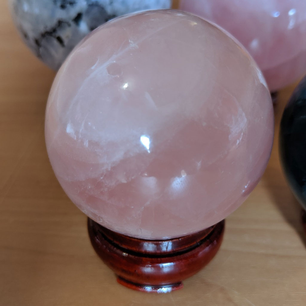 wooden crystal stand