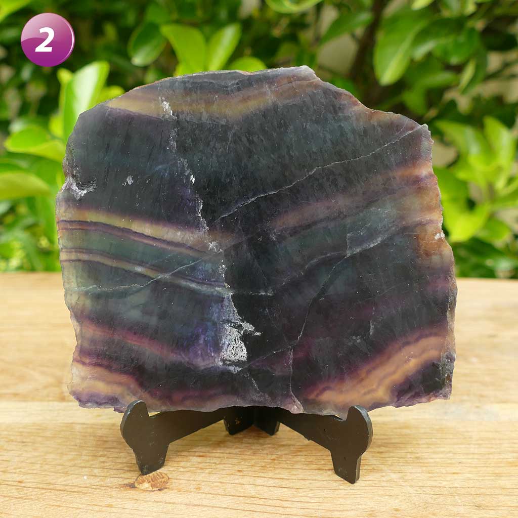 Fluorite Crystal Slices Rainbow Fluorite Gemstones Raw | Reiki Energy Healing
