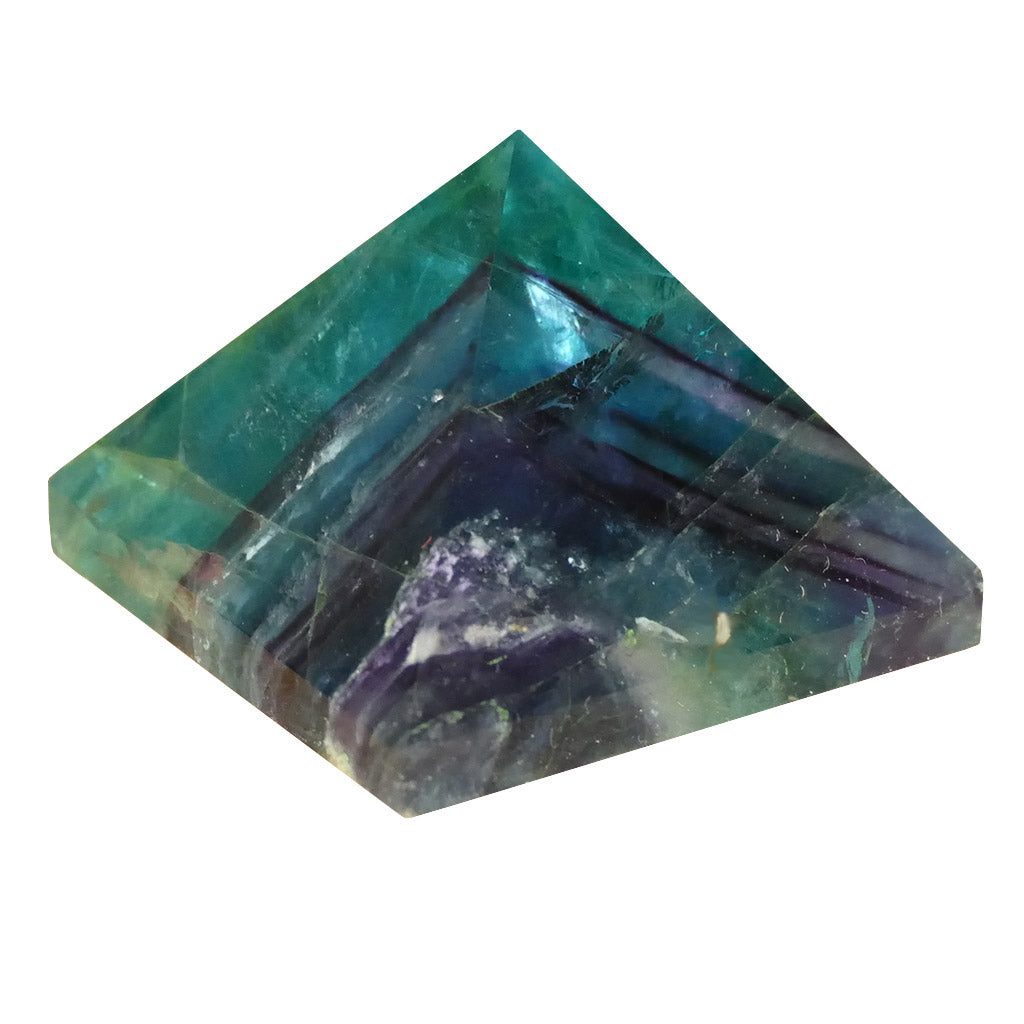 Fluorite Crystal Pyramids with Purple and Greens