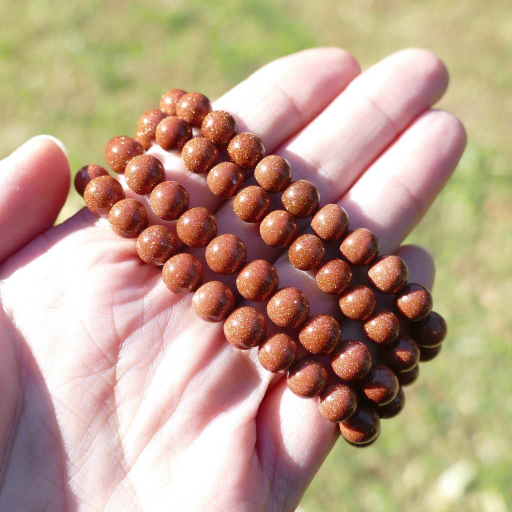 Goldstone Bracelet with Beautiful Shiny Beads