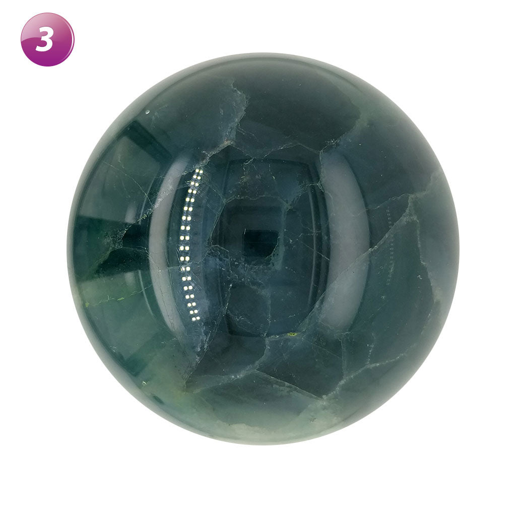 Large Rainbow Fluorite Sphere polished