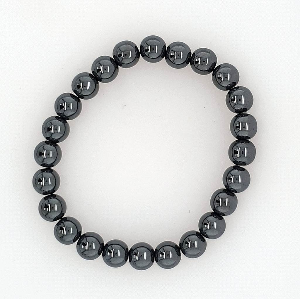 Hematite Bracelet - Unisex Elastic 8mm Bracelet with the Healing Power of Hematite
