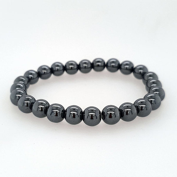 Hematite Bracelet - Unisex Elastic 8mm Bracelet with the Healing Power of Hematite
