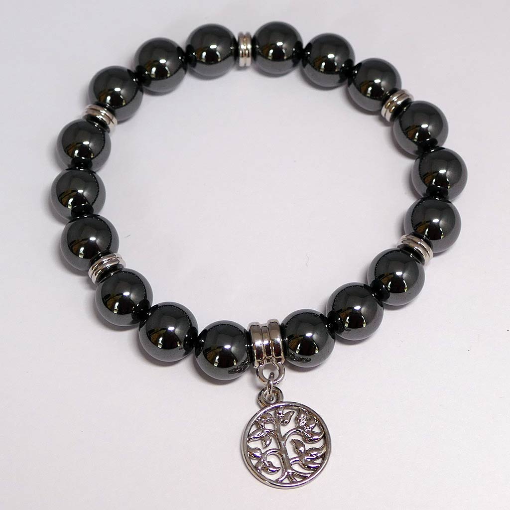 hematite bracelet with charm