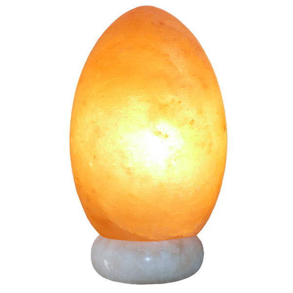 Carved Egg Himalayan Salt Lamps on Onyx Crystal Base