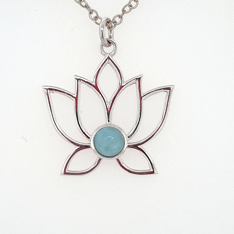 larimar lotus pendant