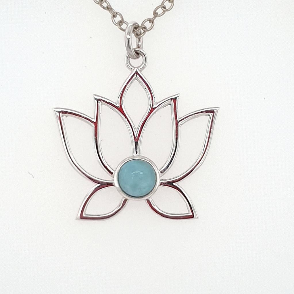 larimar lotus pendant