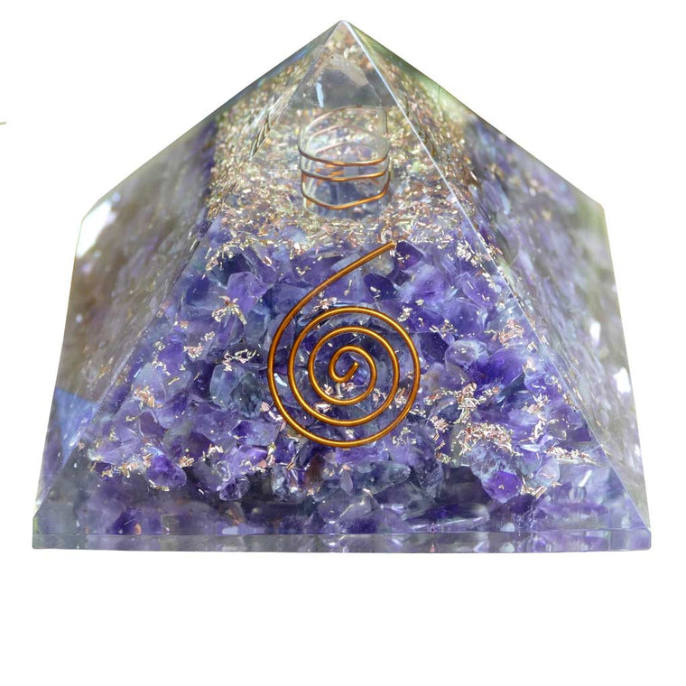Orgonite Pyramids with Amethyst Crystals