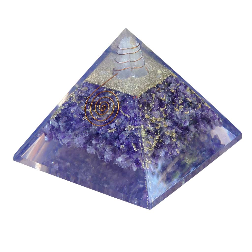 Orgonite Pyramids with Amethyst Crystals