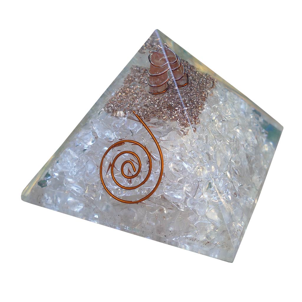 Orgonite Pyramid with Clear Quartz Crystals