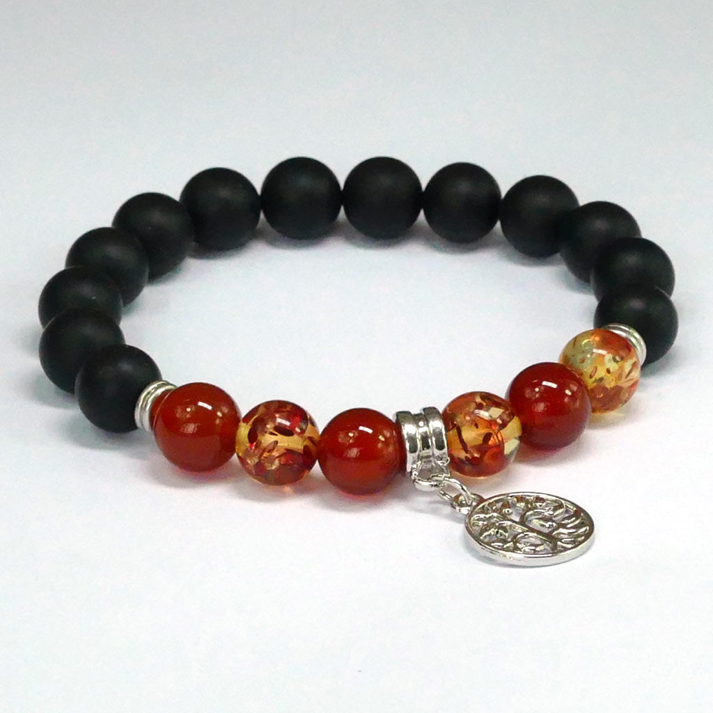red agate amber bracelet