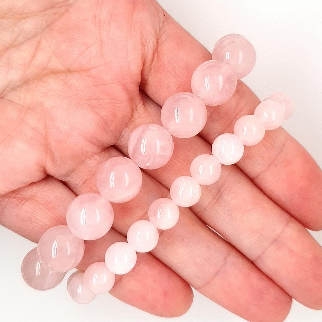 Rose Quartz Love Bracelet 8mm or 12mm Size Stretch Bracelet for Women Healing Jewellery