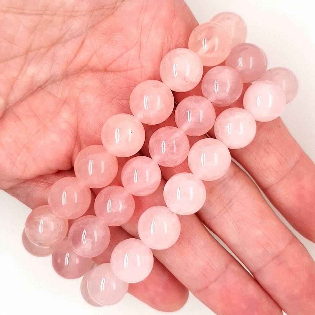 Rose Quartz Love Bracelet 8mm or 12mm Size Stretch Bracelet for Women Healing Jewellery