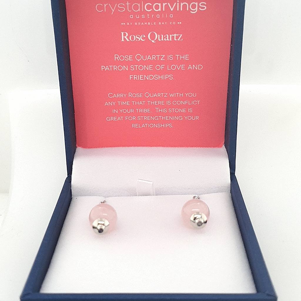 Rose Quartz Drop Earrings Polished