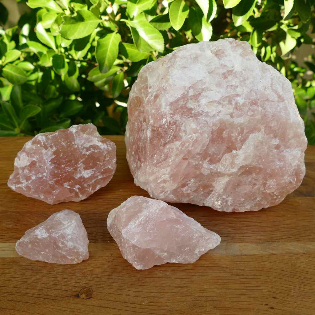 Rose Quartz Crystal Chunks Natural Rough Small to Large