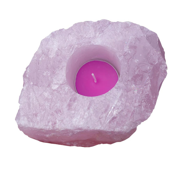 Crystal Tealight Candle Holders Rose Quartz