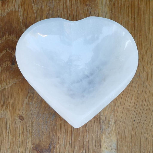 Selenite Cleansing Trinket Bowl Heart Shaped