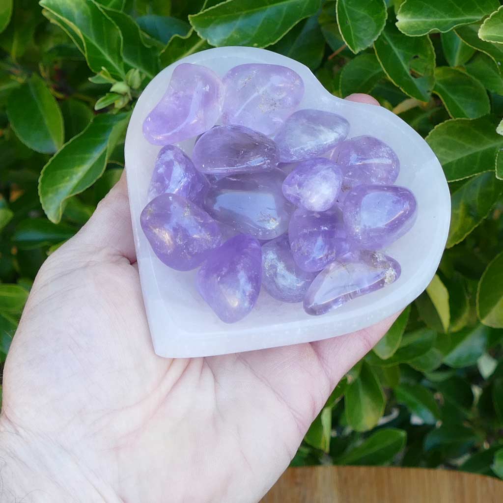 Selenite Cleansing Trinket Bowl Heart Shaped