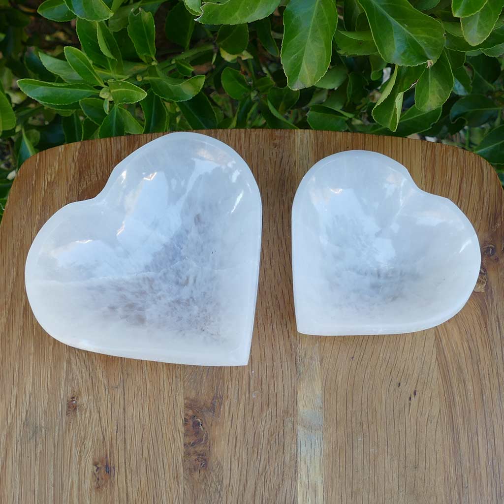 Selenite Cleansing Trinket Bowl Heart Shaped