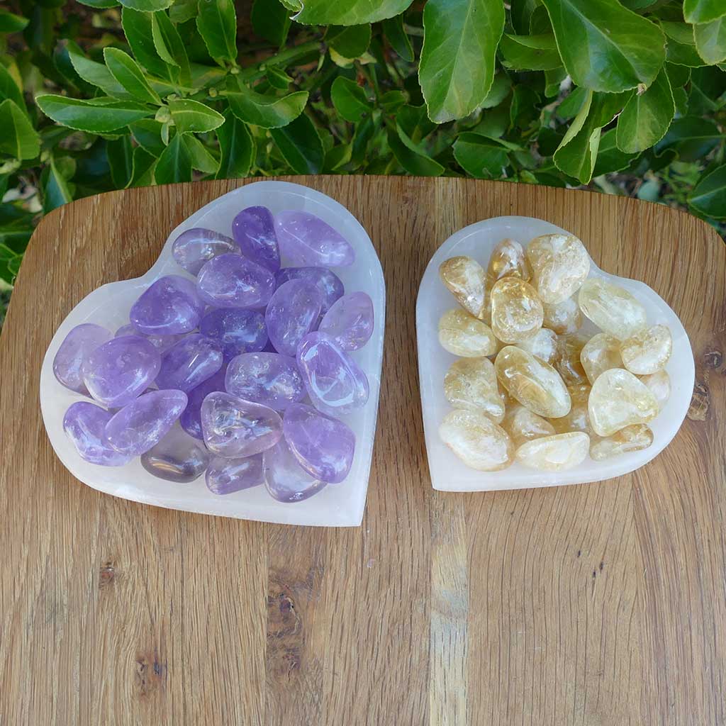 Selenite Cleansing Trinket Bowl Heart Shaped