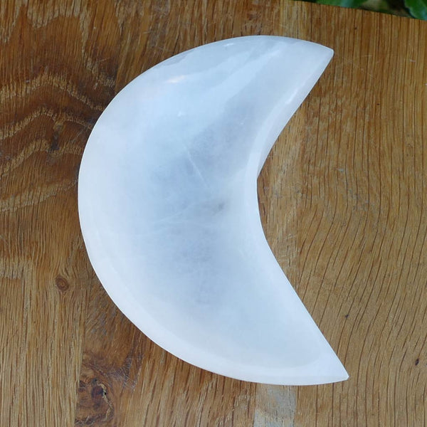 Selenite Cleansing Trinket Bowl Moon Shaped
