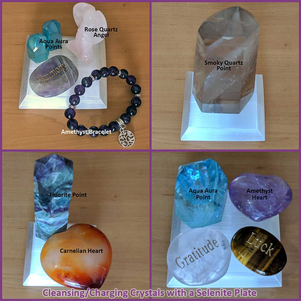 Selenite Cleansing Plate - 70mm Polished Flat Bevel Edge from Morocca Charging Plate