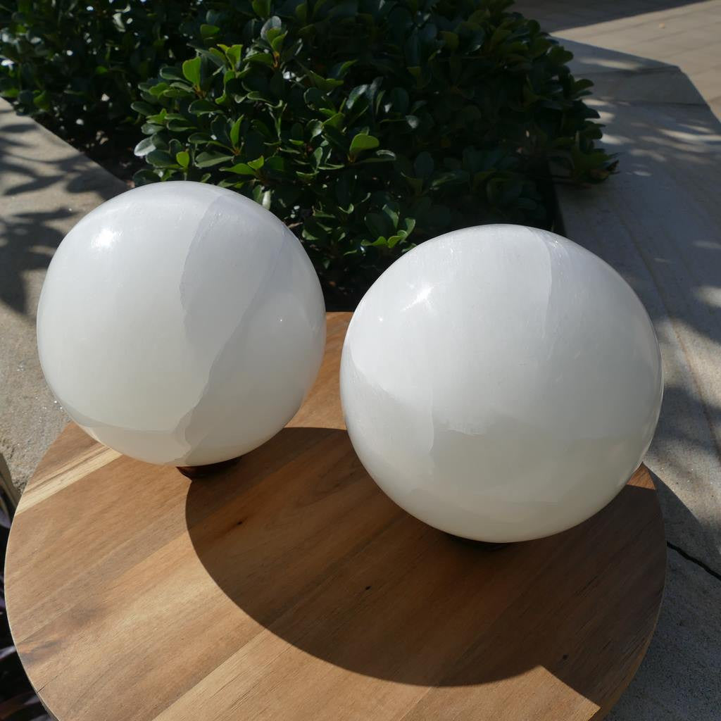 large selenite sphere