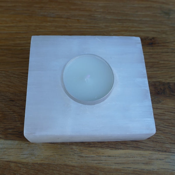 Selenite Tealight Candle Holder