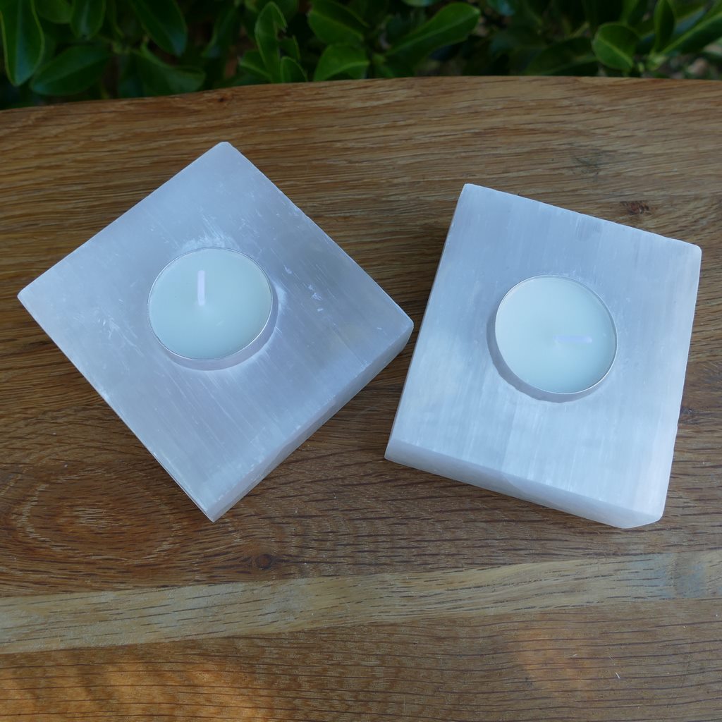 Selenite Tealight Candle Holder