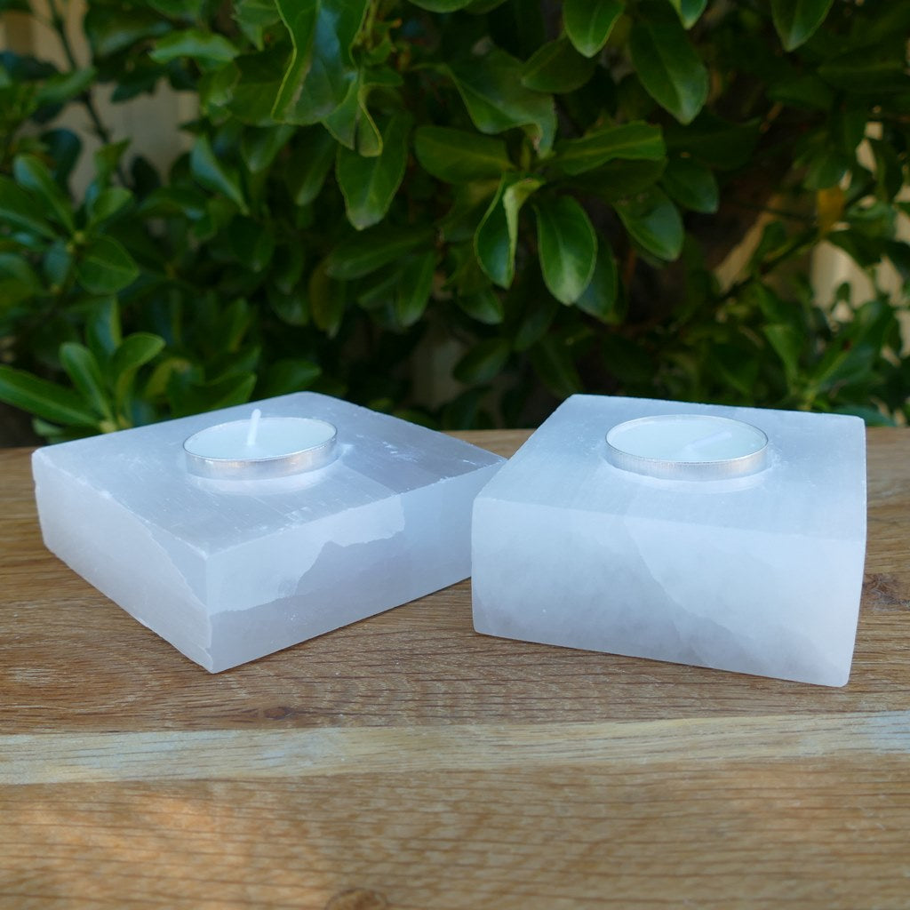 Selenite Tealight Candle Holder