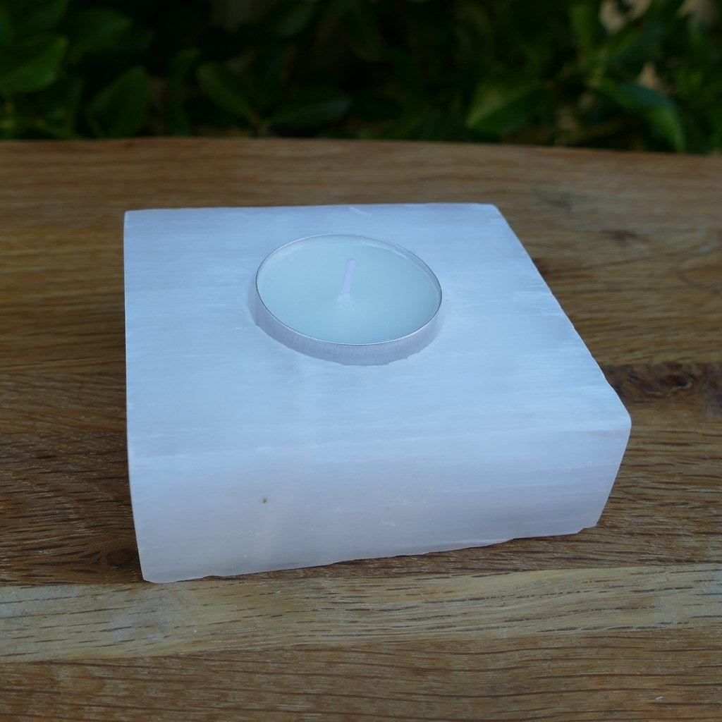 Selenite Tealight Candle Holder