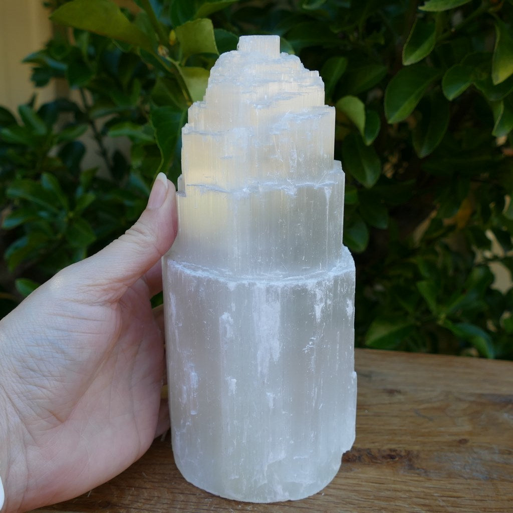 small selenite lamp