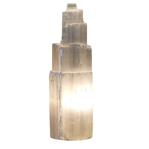 Selenite Tower Lamp for the Bedroom or Living Room - Medium