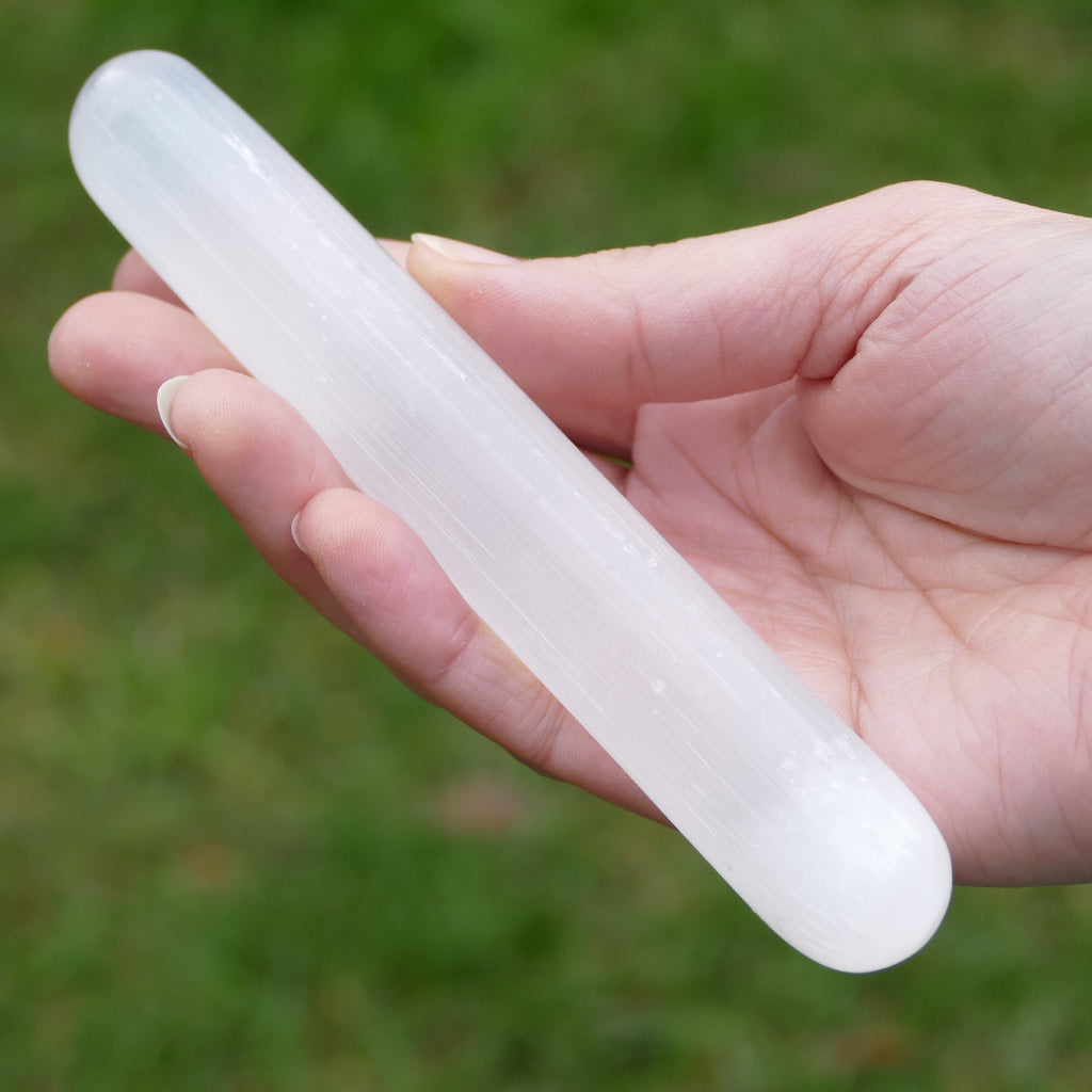 selenite healing wands
