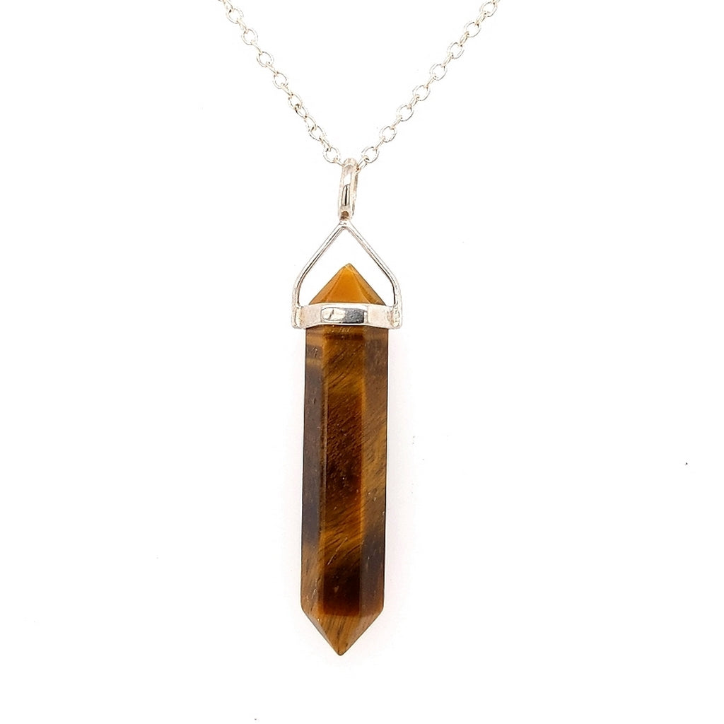 double terminated pendant tiger eye